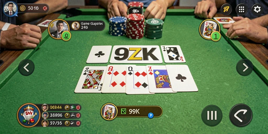 Screenshot gameplay 99ZK menampilkan keseruan bermain Gaple.
