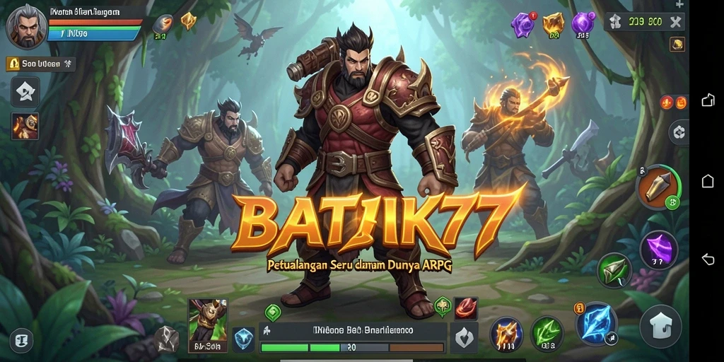 Screenshot menampilkan aksi pertempuran mendebarkan di BATIK77.