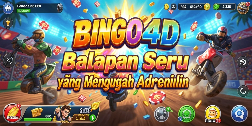 Screenshot gameplay BINGO4D yang menampilkan aksi balapan seru.