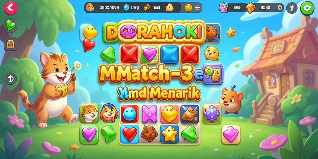 Tampilan permainan DORAHOKI dengan gameplay yang seru dan penuh warna.