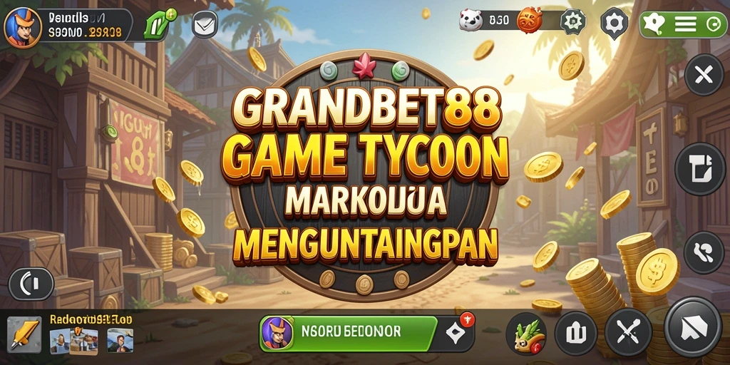 Tampilan gameplay <strong>GRANDBET88</strong> yang menampilkan manajemen bisnis yang seru.