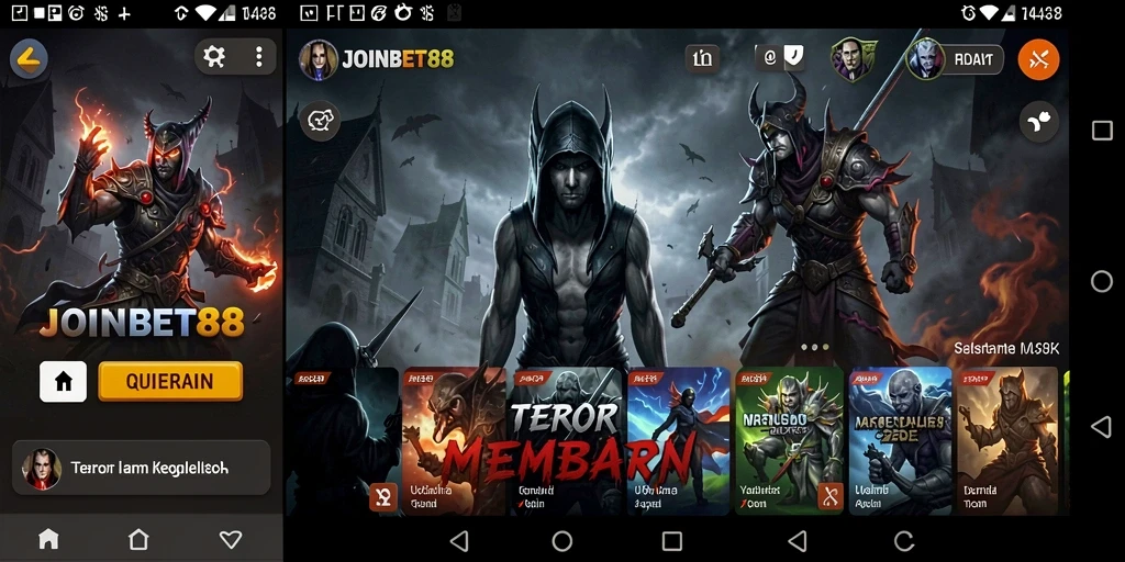 Screenshot utama JOINBET88 menampilkan momen mencekam di dalam kegelapan.