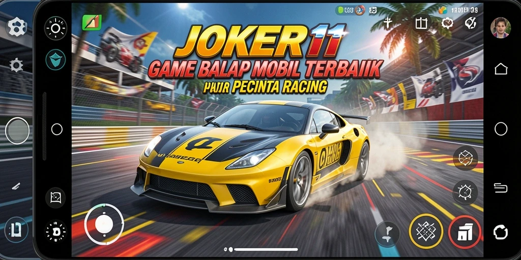 Screenshot gameplay JOKER11 dengan aksi balapan mendebarkan.