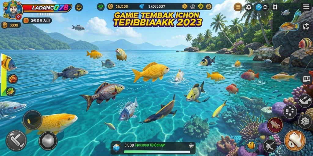 Tampilan gameplay seru LADANG78 saat menangkap ikan.
