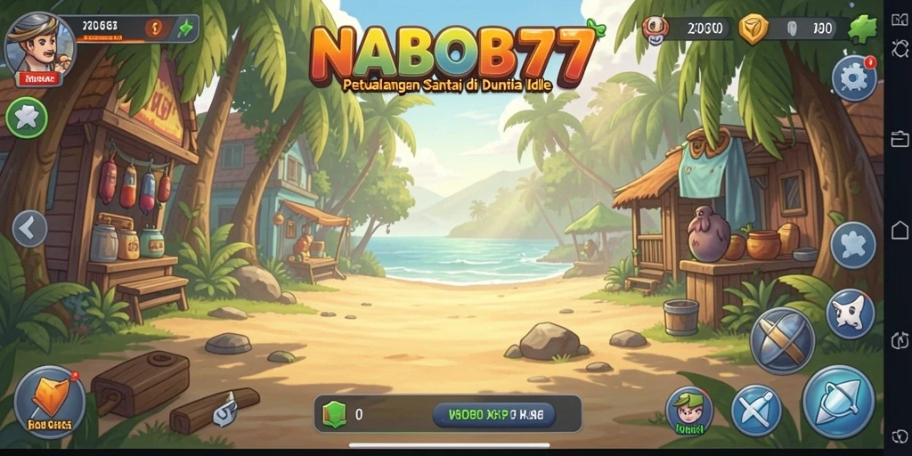Tangkapan layar utama NABOB77 yang menunjukkan aksi gameplay Idle yang menarik.
