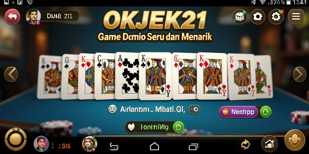 Tampilan gameplay seru di OKJEK21 dengan variasi Domino.