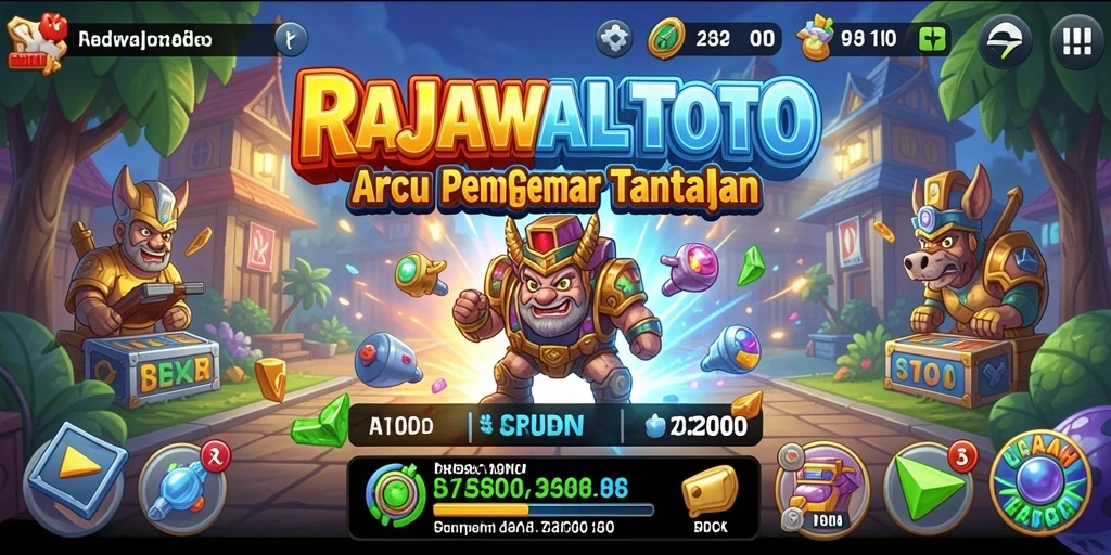 Screenshot gameplay utama RAJAWALITOTO dengan karakter melompat dalam aksi.