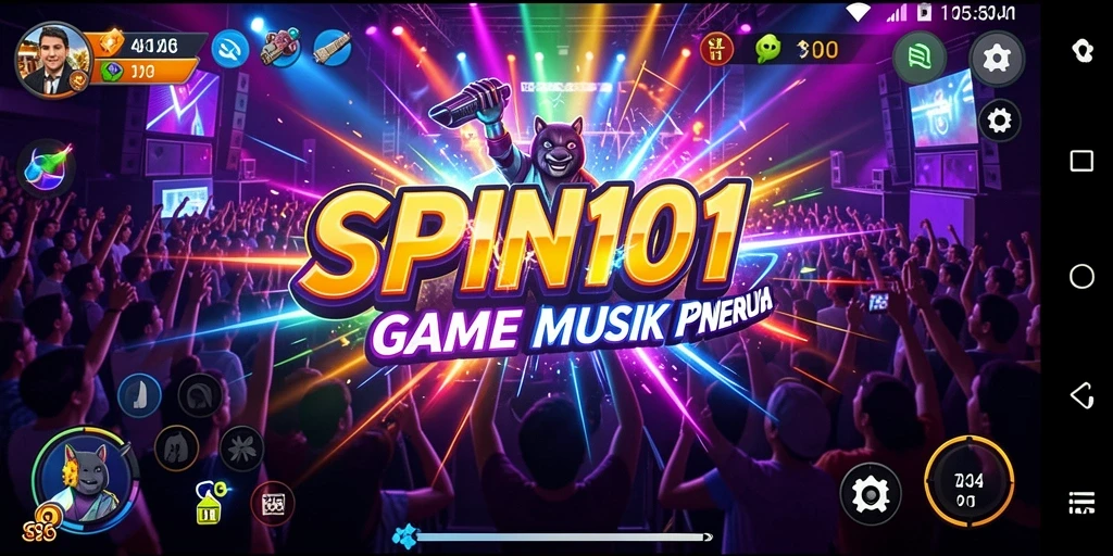Tampilan permainan SPIN101 dengan alunan musik yang mengasyikkan.